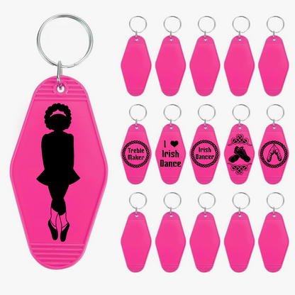 Irish Dance Keychain: Female Silhouette/ Motel Style