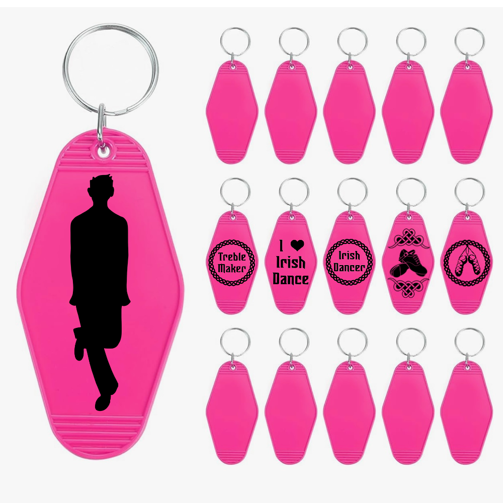 Irish Dance Keychain: Male Silhouette/ Motel Style